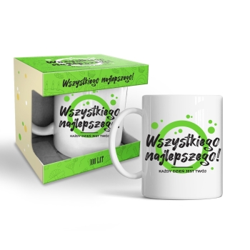 Kubek Happy day zielony - Wszystkiego najlepszego!